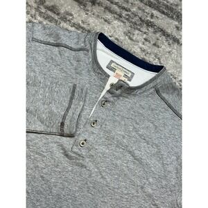 Carbon To Cobalt Mens Long Sleeve Kinetic Henley Shirt Size M Cotton Thick